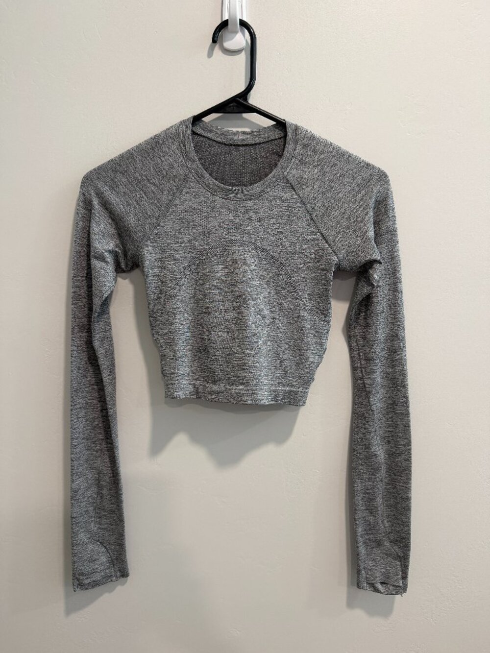 Lululemon Swiftly Tech Cropped Long Sleeve 2.0 Slate Gray Size 2